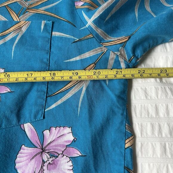 VTG Fast Breakers Cotton Hawaiian Shirt Irises Mens Large Resort Wear USA Made - Picture 9 of 15